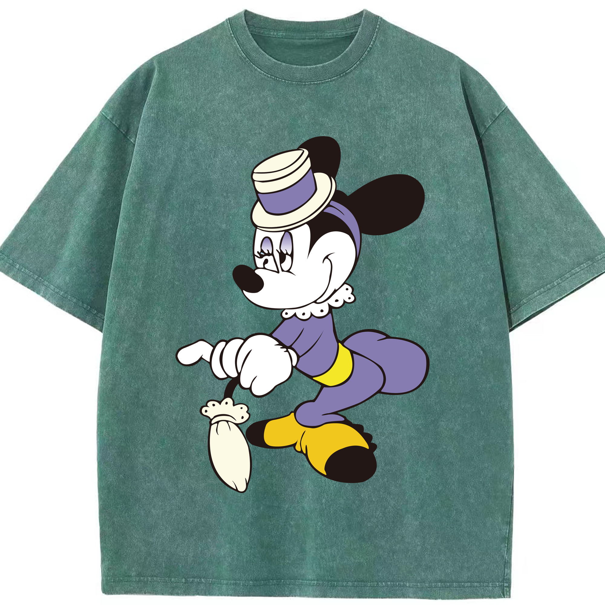 （画像用） ミッキーマウス Mickey Mouse 綿100% ヴィンテージ風 半袖Tシャツ（フロントプリント）